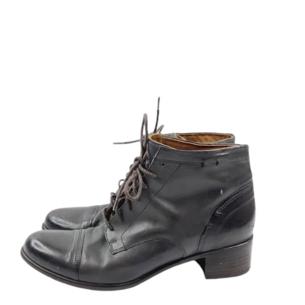 Alberto Fermani Men's‎ Black Leather Lace Up Classic Ankle Chukka Boot Size 7